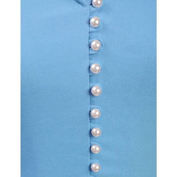 Retro Vintage Pinup 1950s Classy Elegant Cocktail Pencil Midi Blue Dress XXL NWT - Picture 5 of 10